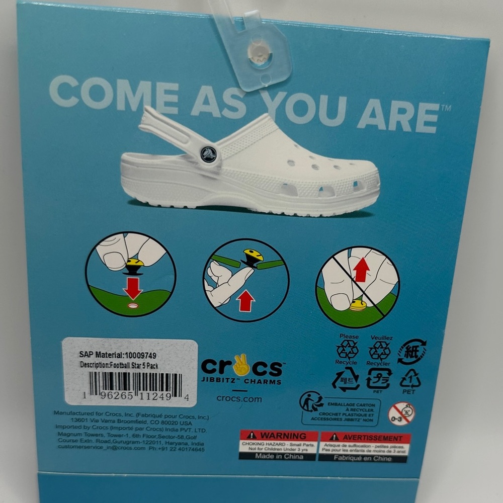 Crocs Uniquely You Football Star MVP Money Bag Fire Helmet Jibbitz Charms 5 Pack - Picture 2 of 2